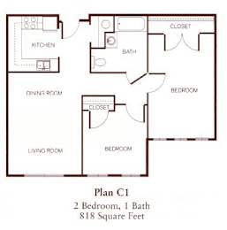  Floor Plan Two-Bedroom