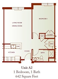  Floor Plan One-Bedroom