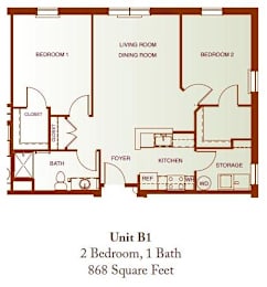  Floor Plan Two-Bedroom
