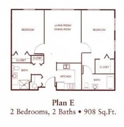  Floor Plan Two-Bedroom