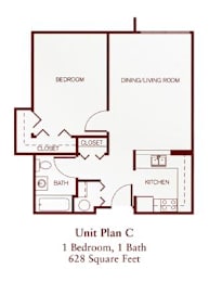  Floor Plan One-Bedroom