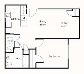  Floor Plan One-Bedroom