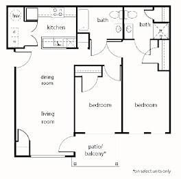  Floor Plan Two-Bedroom