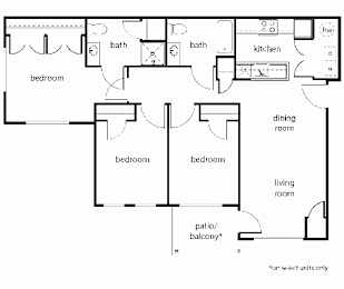  Floor Plan Three-Bedroom