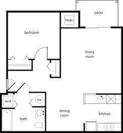  Floor Plan One-Bedroom
