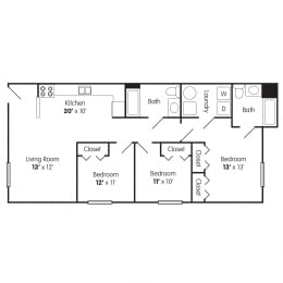  Floor Plan 3 Bedroom Apartment
