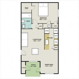 THE GAZEBO Floor Plan at Huntington Apartments, Morrisville, NC