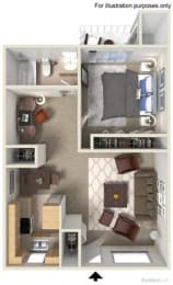 Floorplan at Fountain Plaza Apartments, 2345 N. Craycroft