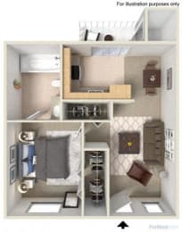 Floorplan at Fountain Plaza Apartments, AZ, 85712