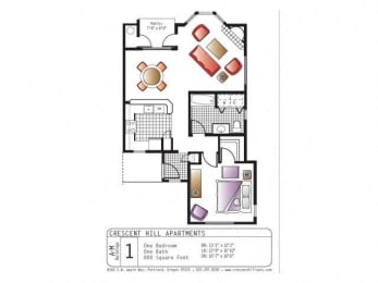 a floor plan of a house with a bedroom and a living room