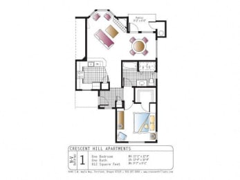 a floor plan of a house with a bedroom and a living room
