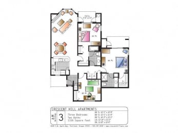 a floor plan of a house with bedrooms and a living room