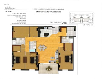  Floor Plan 3 Bedroom + Den