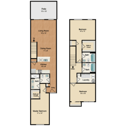 Apache Floor Plan at Black Feather Apartment Homes, Castle Rock, Colorado