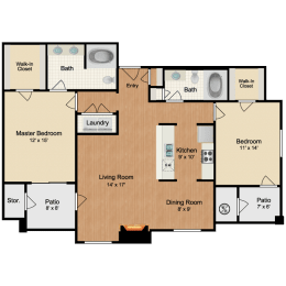Cherokee Floor Plan at Black Feather Apartment Homes, Castle Rock, CO, 80104
