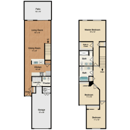 Cheyenne Floor Plan at Black Feather Apartment Homes, Castle Rock, CO