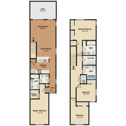 Pueblo Floor Plan at Black Feather Apartment Homes, Colorado