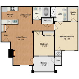 Seminole Floor Plan at Black Feather Apartment Homes, Castle Rock