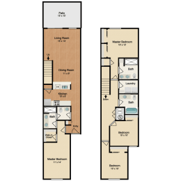 Yuma Floor Plan at Black Feather Apartment Homes, Castle Rock