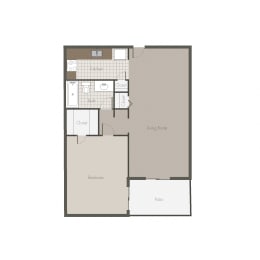 Mojave 1BR/1BH 778 Sq.Ft. Floor plan at Desert Creek, Albuquerque, NM 87107