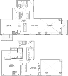 Penthouse 1 Floor Plan at One 333, Illinois