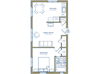 1 bedroom floor plan