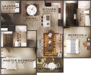 Pelham Floor Plan at Residences at Century Park, Greer, SC 29650
