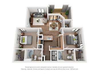 The Revello | 2 Bedroom 2 Bathroom Apartments in Avondale | 1,068 sq. ft.
