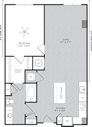 A2a One Bedroom Floor Plan with No Balcony at Apartment Homes For Rent in Vinings, GA