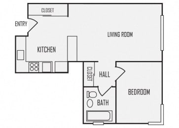 A9 floor plan for The KC High Line Apartments in Kansas City, MO