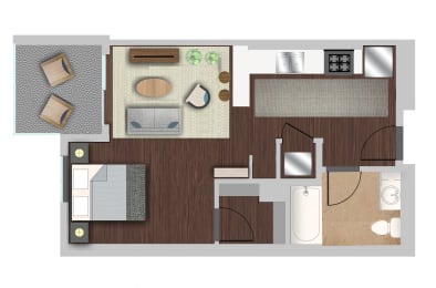 Efficiency 8 Floor Plan at Berkshire K2LA, California, 90005