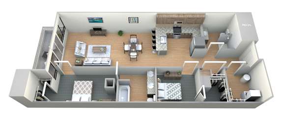Liberty Floor Plan at M Apartments, Spokane