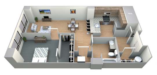 Cliff Floor Plan at M Apartments, Spokane, Washington