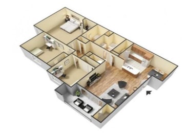 The Santa Fe floor plan l Canyon Vista Apartments in Sparks NV