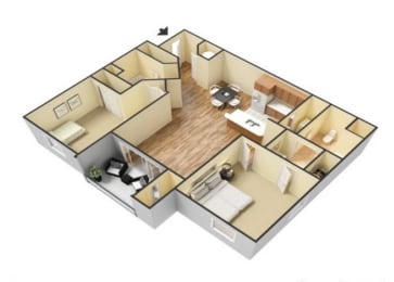 The Sierra floor plan. l Canyon Vista Apartments in Sparks NV