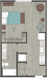 Lofts at Monroe | Studio 476 Sq. Ft.