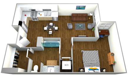 The Roy 1 Bedroom Apartment Type C Floor Plan