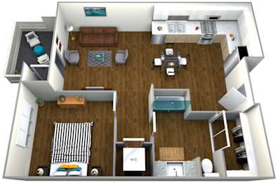 The Roy 1 Bedroom Apartment Type D Floor Plan