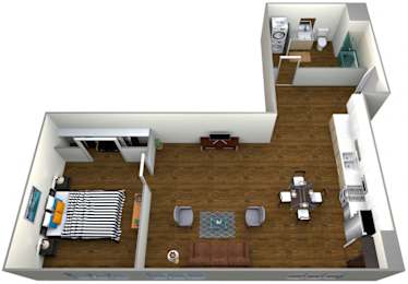 The Roy 1 Bedroom Apartment Type G Floor Plan