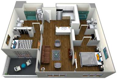 The Roy 2 Bedroom Apartment Type A Floor Plan