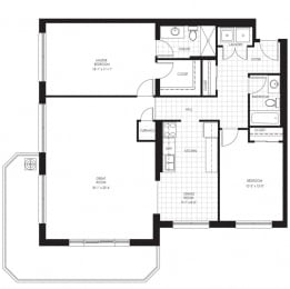 Floor Plan  Juliana Place Apartments 2 bedroom + 2 bathroom apartment floor plan in Woodstock, ON