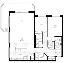 Floor Plan  Juliana Place Apartments 2 bedroom + 2 bathroom apartment floor plan in Woodstock, ON