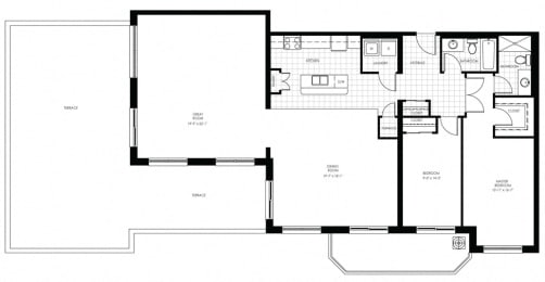 Floor Plan  Juliana Place Apartments 2 bedroom + 2 bathroom apartment floor plan in Woodstock, ON
