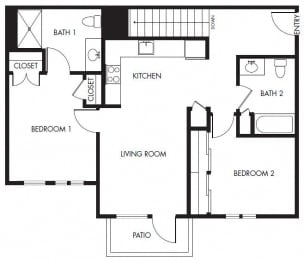 2 bed 2 bath D at 8000 Uptown Apartments, Broomfield, CO, 80021