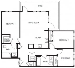 3 bed 2 bath at 8000 Uptown Apartments, Broomfield, 80021