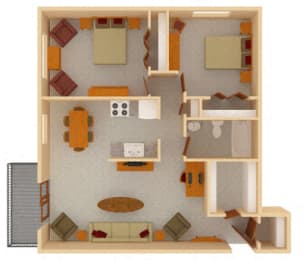  Floor Plan 2bed