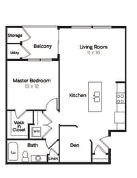1 bed 1 bath B at Arterra Place Apartments, Aurora, 80017