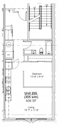  Floor Plan One Bedroom C