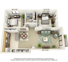  Floor Plan 2 Bedroom