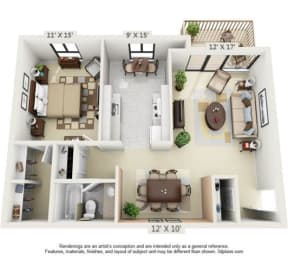  Floor Plan 1 Bedroom Elizabeth I